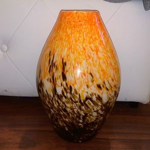 Brown and orange flower vase.
